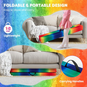 Folding Balance Beam with Solid Wood Base and Anti-slip Bottom-Multicolor view 8