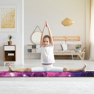 Folding Balance Beam with Solid Wood Base and Anti-slip Bottom-Pink view 3