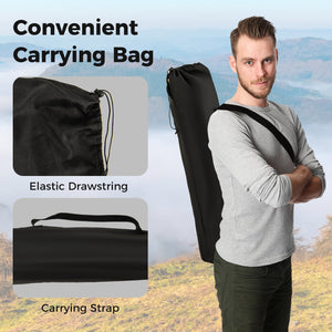 Folding Camping Chair with Footrest Camping Lounge Chair with Carry Bag-Black view 8