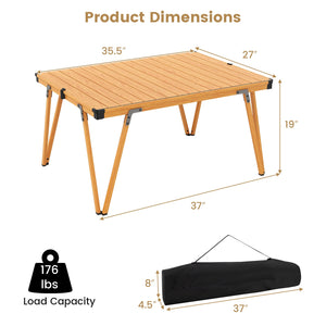 Folding Camping Table Picnic Table with Storage Bag and Waterproof Desktop-Brown view 5