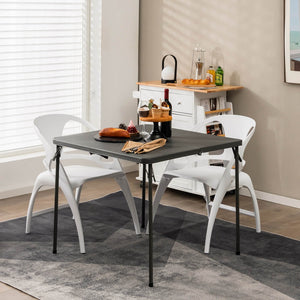 Folding Camping Table with All-Weather HDPE Tabletop and Rustproof Steel Frame-Gray view 3