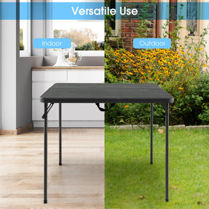 Folding Camping Table with All-Weather HDPE Tabletop and Rustproof Steel Frame-Gray view 6