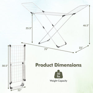 Folding Clothes Drying Rack with Adjustable Wings for Indoor and Outdoor Use view 5