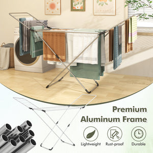Folding Clothes Drying Rack with Adjustable Wings for Indoor and Outdoor Use view 9