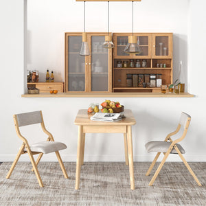 Folding Dining Chair Set of 4 Wooden Upholstered Dining Chairs with Solid Wood Frame view 3