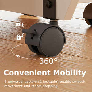 Folding Dining Table 3-in-1 Space-Saving Drop Leaf Kitchen Table with Lockable Wheels-Brown view 8