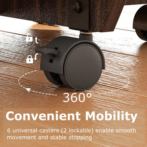 Folding Dining Table 3-in-1 Space-Saving Drop Leaf Kitchen Table with Lockable Wheels-Walnut view 8