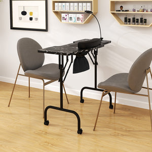 Folding Manicure Nail Table with Electric Dust Collector-Black view 2