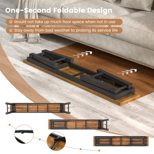 Folding Picnic Bench Set Rectangular Acacia Wood Dining Camping BBQ Benches view 9