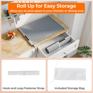 Food Warming Mat Rollable and Portable Electric Warming Tray with Fasting Heating-Gray view 8