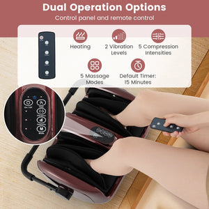 Foot and Calf Massager with Heat for Blood Circulation Pain Relief-Red view 7