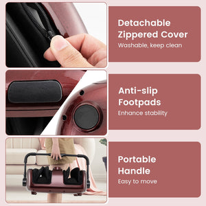 Foot and Calf Massager with Heat for Blood Circulation Pain Relief-Red view 9