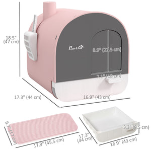 Cat Litter Box with Lid, Removable Tray, Scoop, Filter, Green – view 16