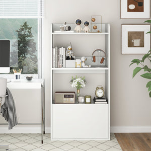 Freestanding Bookshelf with 3-Tier Open Shelf-White view 3