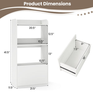 Freestanding Bookshelf with 3-Tier Open Shelf-White view 5