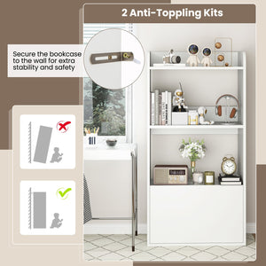 Freestanding Bookshelf with 3-Tier Open Shelf-White view 8