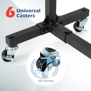 Freestanding Kayak Storage Rack with 6 Lockable Wheels-Black view 7