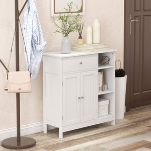 Bathroom Cabinet Floor Cabinet with Drawer and Open Compartments-White view 6