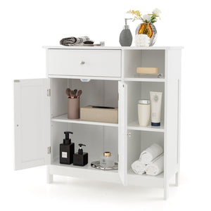 Bathroom Cabinet Floor Cabinet with Drawer and Open Compartments-White view 8