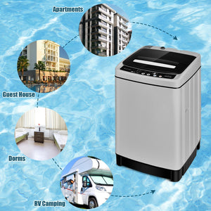 Full-Automatic Washing Machine 1.5 Cu.Ft 11 LBS Washer and Dryer-Gray view 4