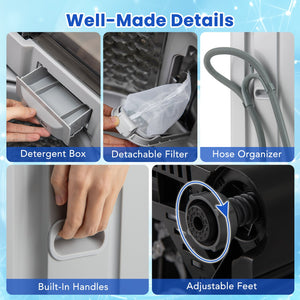 Full-Automatic Washing Machine Washer and Spin Combo-Grey view 8