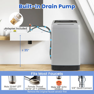 Full-Automatic Washing Machine Washer and Spin Combo-Grey view 9
