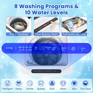 Full-Automatic Washing Machine Washer and Spin Combo-White view 5