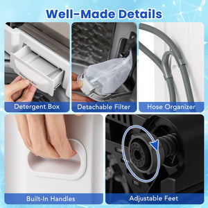 Full-Automatic Washing Machine Washer and Spin Combo-White view 8