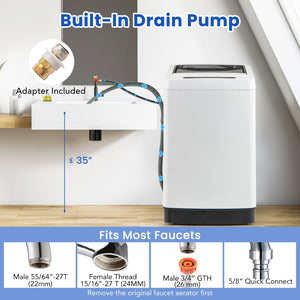 Full-Automatic Washing Machine Washer and Spin Combo-White view 9