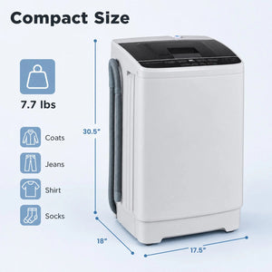Full Automatic Washing Machine with 8 Preset Programs 6 Water Levels and Built-in Drain Pump-Gray view 3