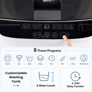 Full Automatic Washing Machine with 8 Preset Programs 6 Water Levels and Built-in Drain Pump-White view 4