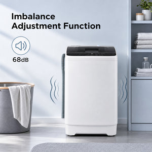 Full Automatic Washing Machine with 8 Preset Programs 6 Water Levels and Built-in Drain Pump-White view 9