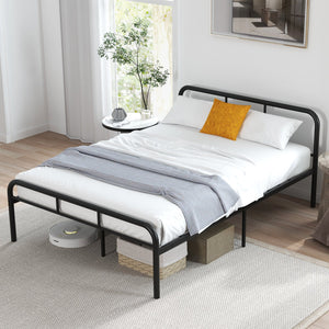 Full Bed Frame with Headboard and Footboard No Box Spring Needed-Black view 3