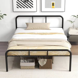 Full Bed Frame with Headboard and Footboard No Box Spring Needed-Black view 5