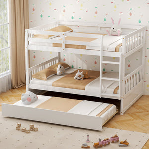 Full over Full Bunk Bed Platform Wood Bunk Bed view 2