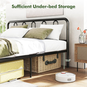 Full/Queen Size Metal Bed Frame with Headboard and Footboard-King Size view 8