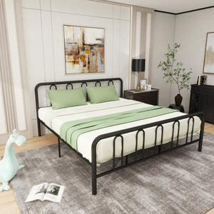 Full/Queen Size Metal Bed Frame with Headboard and Footboard-King Size view 9