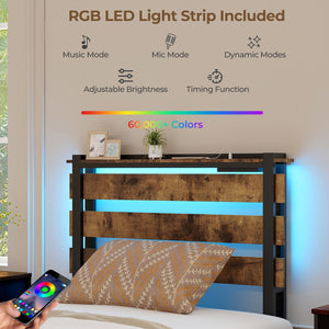 Full/Queen/Twin Size Bed Frame with Drawers LED Lights and USB Ports-Twin Size view 6