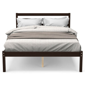 Full Size Bed frame Foundation with Solid Wooden Slat Suppor view 7
