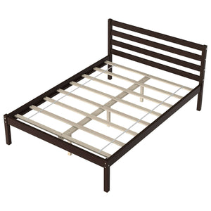 Full Size Bed frame Foundation with Solid Wooden Slat Suppor view 8