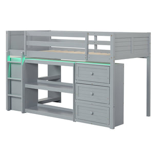 Full Size House Bed with Roof and Fence Rails for Kid-White view 3