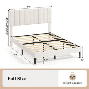 Full Size Velvet Upholstered Platform Bed Frame view 5