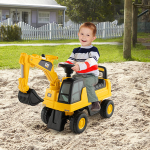 Licensed Caterpillar Kids Ride-On Digger-Yellow view 2