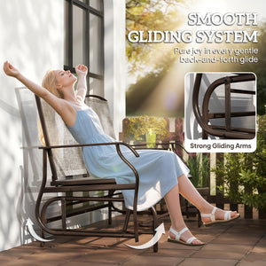 Patio Glider Rocking Chair 2 Person Outdoor Loveseat Rocker Garden Furniture Bench, Grey – view 10