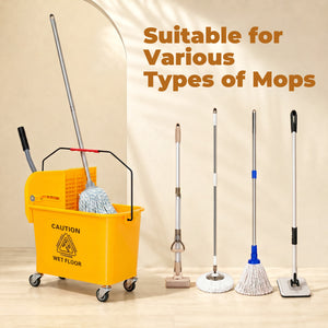 Compact Mop Bucket with Wringer, Mop Bucket on Wheels, 5 Gallon, Separate Dirty and Clean Water, Yellow – view 4