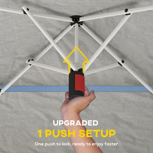 11.5 x 11.5 ft Pop Up Canopy Tent with 1-Button Push Easy Setup, UPF 50+ 2-Tier Instant Canopy with Carry Bag, Dark Grey