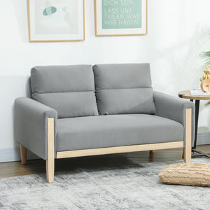 53" Loveseat Sofa, Small 2 Seater Couch with Solid Wood Legs, Modern Velvet Sofa for Living Room – view 14