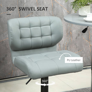 Swivel PU Leather Barstools Set of 2 Adjustable Bar Stools with Footrest Back for Kitchen Counter Dining – view 12