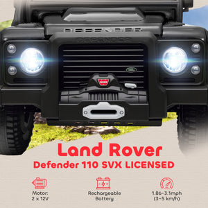 Qaba Land Rover Licensed Kids Ride on Truck with Remote Control, Spring Suspension, LED Lights, 3 Speed for Ages 3-5