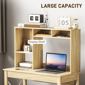 Computer Desk with Hutch, Home Office Table with Storage Shelves and Open Compartments for Writing, Work – view 10
